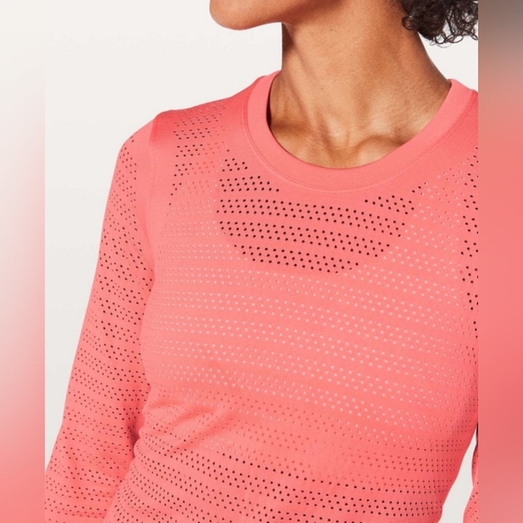 Lululemon Breeze By Long Sleeve *SquadLight Coral / Light Coral size 10 - Picture 5 of 12
